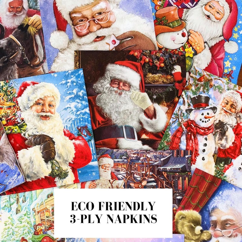 Keep Unique Mystery Pack Decoupage Paper Napkins, 20-ct Assorted Surprise Napkins, Decorative Napkins Santa for Art Craft Junk Journal, 20 Different Designs - Image 5